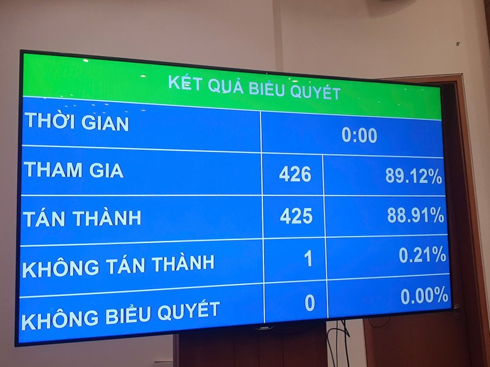 Quoc hoi bieu quyet thong qua luat. Anh: Pham Dong