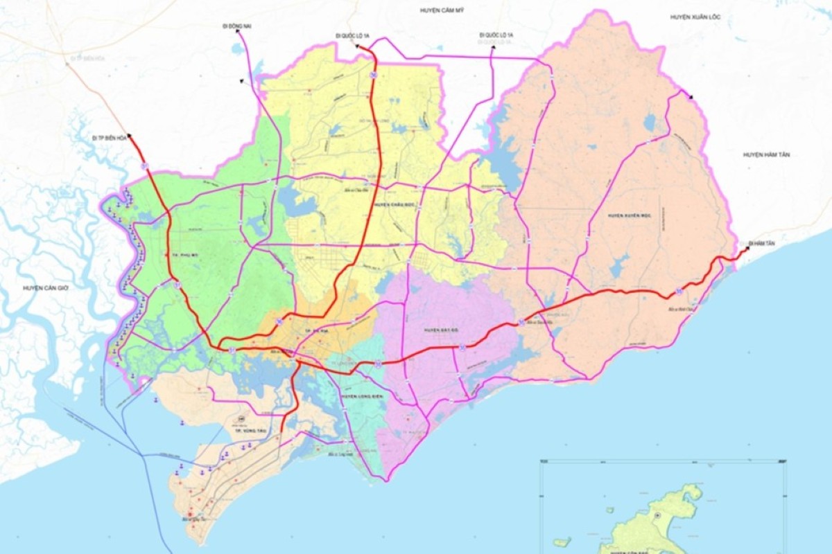 La planificacion de infraestructura de transporte existente de la provincia de Ba ria - Vung Tau. Foto: Comite Popular Provincial BR-VT