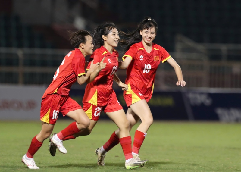 U19 nu Viet Nam go hoa 1-1. Anh: Thanh Vu