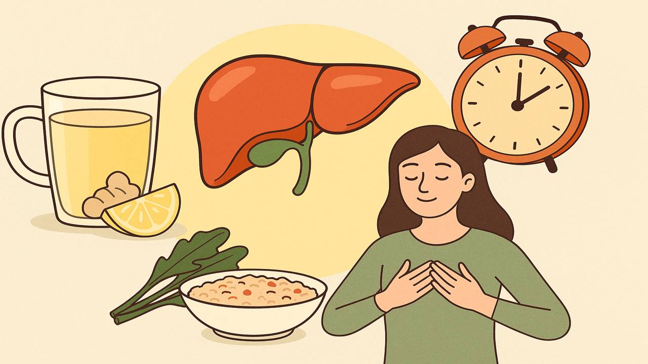 Morning habits help detoxify the liver. Graphic photo: Hoang Loc
