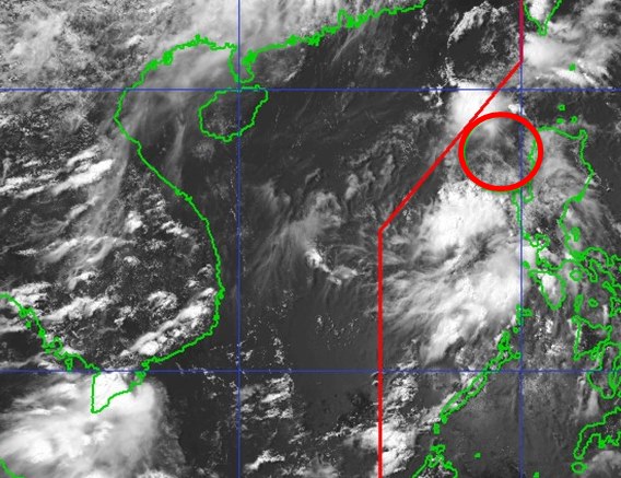 Ap thap dang di chuyen vao Bien Dong. Anh: PAGASA