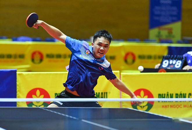 El jugador Dinh Anh Hoang es un gran factor esperado del equipo de tenis de mesa vietnamita. Foto: Duy Linh