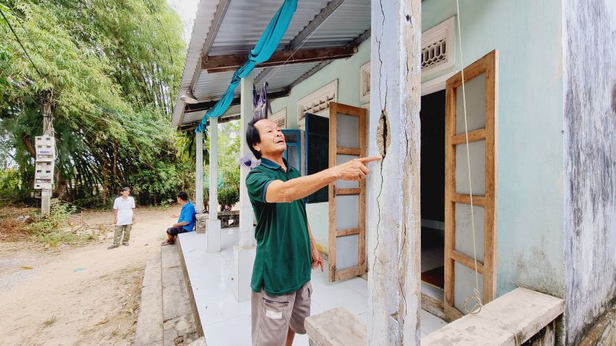 Houses in the suspended planning area of Duy Nghia Fishing Village, Duy Xuyen, Quang Nam. Photo: Nguyen Hoang