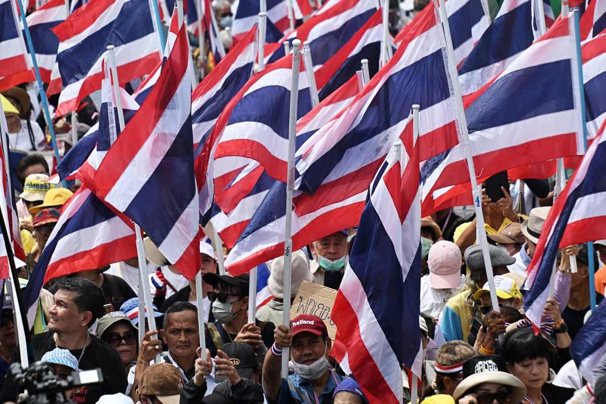 Los manifestantes en Bangkok le pidieron al primer ministro tailandes que renunciara el 19 de junio de 2025. Foto: AFP