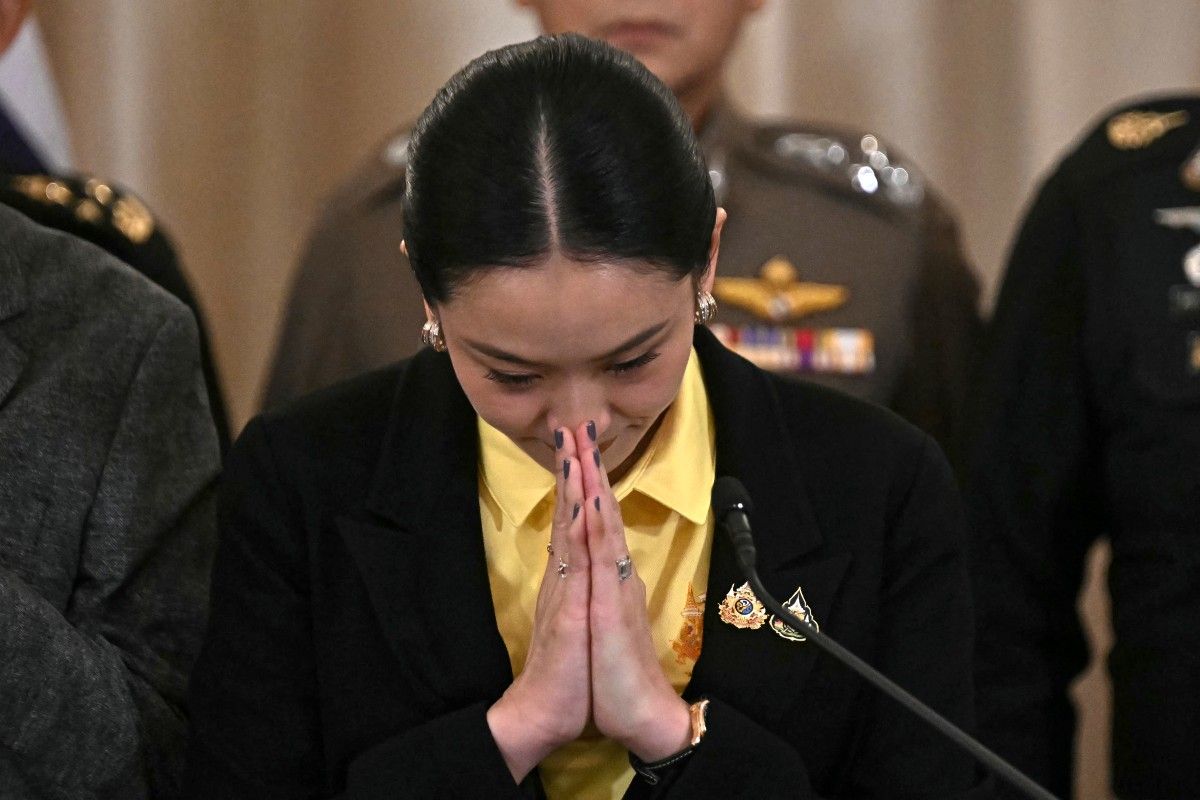 Thu tuong Thai Lan gui loi xin loi trong buoi hop bao ngay 19.6.2025. Anh: AFP