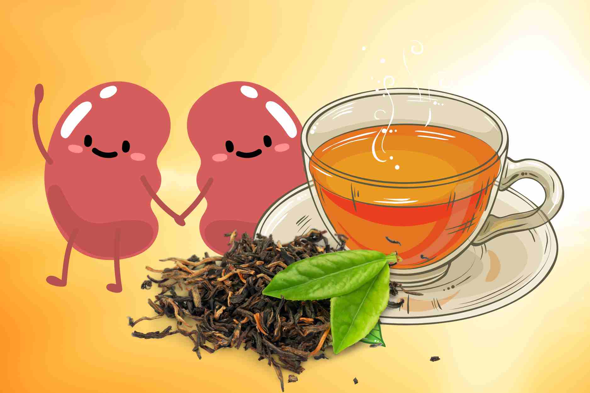 Tips to combine pink tea to help sedate and strengthen the kidneys