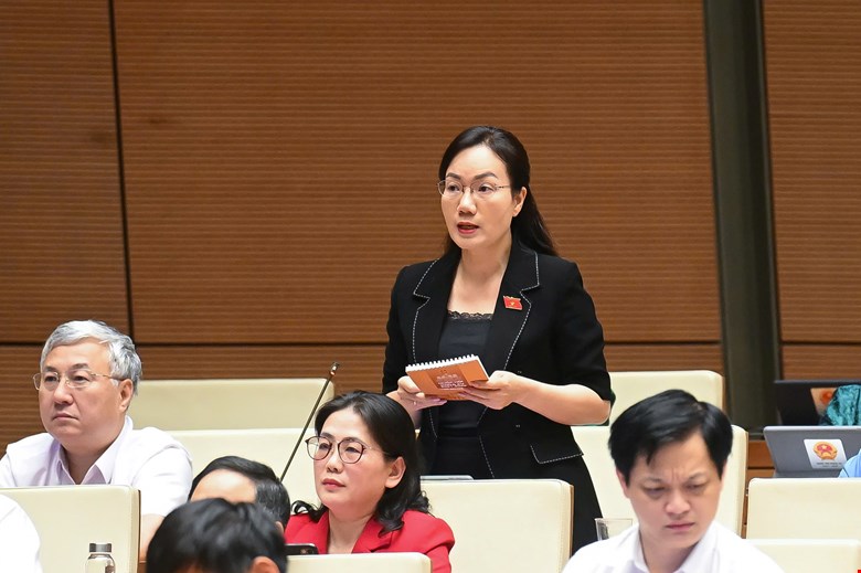 Dai bieu Do Thi Viet Ha (Doan Bac Giang) chat van.