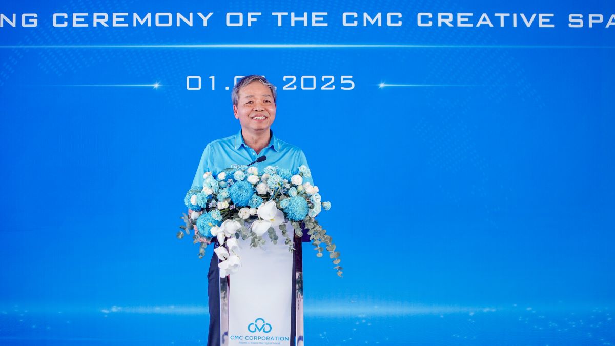 Chairman of CMC Technology Group Nguyen Trung Chinh shared at Lẽ to present the results of the Ha Noi CCS project. Photo: CMC