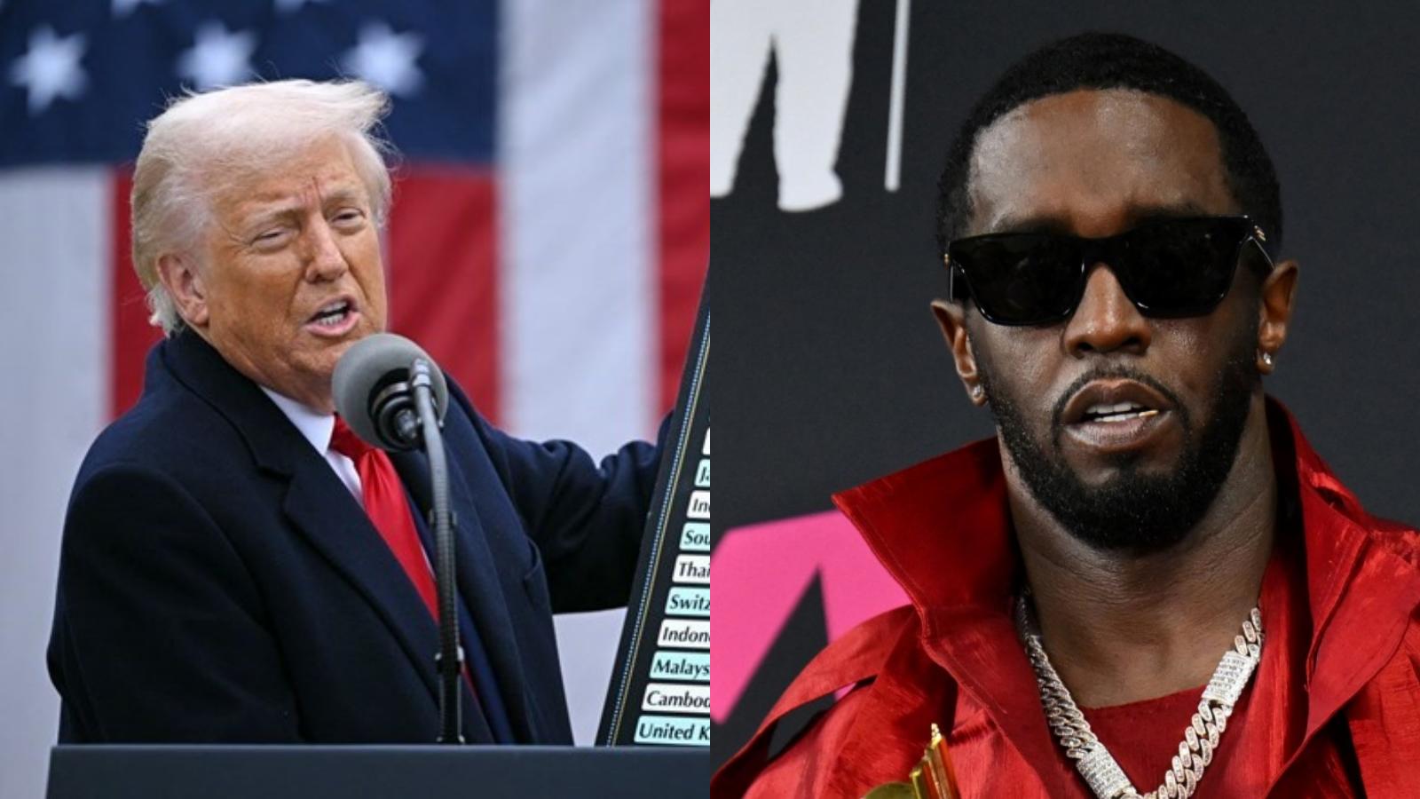 El presidente de los Estados Unidos, Donald Trump y Diddy. Foto: AFP