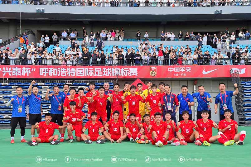 U16 Vietnam left many impressions at the 2025 CFA Team China International U16 Championship in China. Photo: VFF