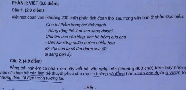 De thi mon Ngu Van, ky thi tuyen sinh lop 10 tai Da Nang, nam hoc 2025 - 2026. Anh: Nguyen Linh