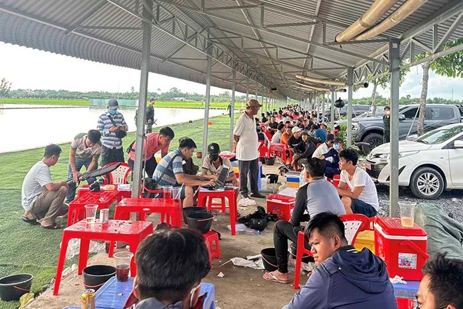 Tây Ninh triệt phá tụ điểm đánh bạc núp bóng hồ câu cá giải trí