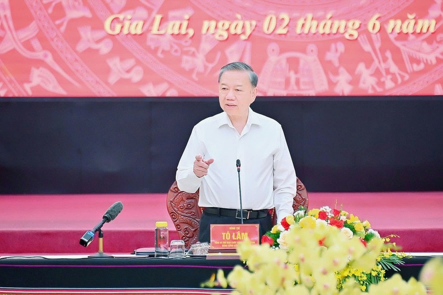 General Secretary To Lam gave a speech at the conference. Photo: Duc Thuy