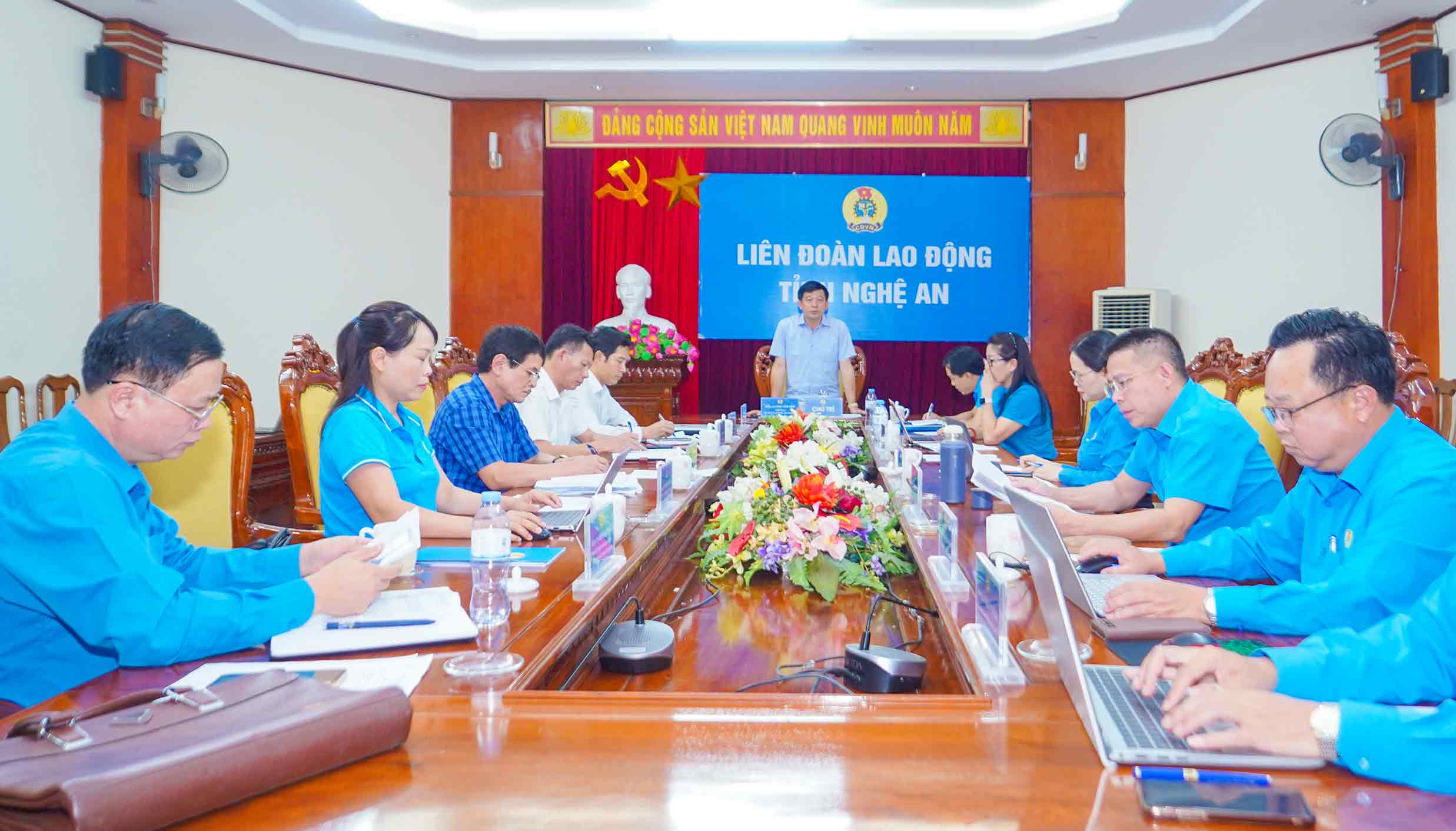 Toàn cảnh Hội nghị Ban Thường vụ về dự thảo Đề án kết thúc hoạt động của công đoàn các cấp. Ảnh: Duy Chương