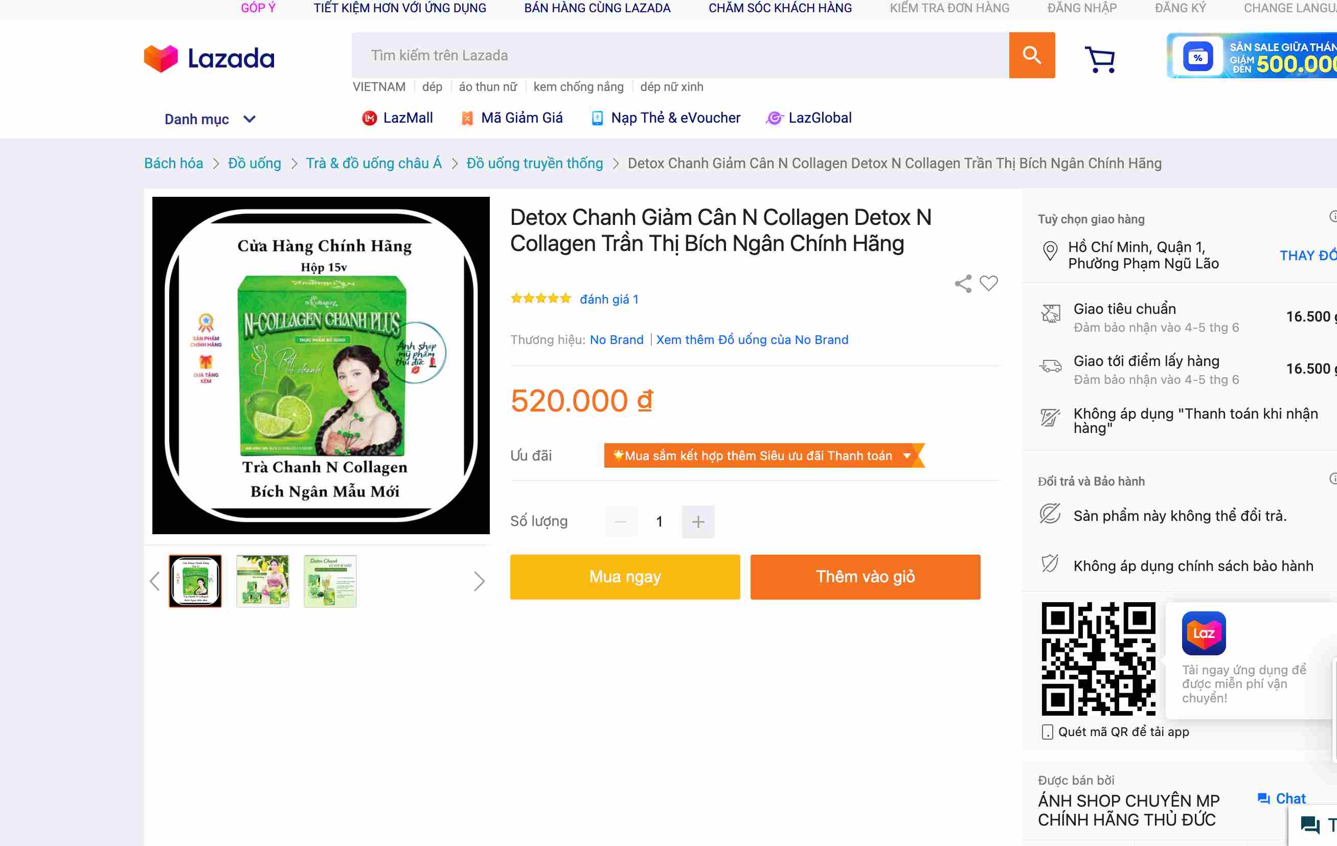 Ngay 2.6 san pham cua Ngan Collagen van duoc rao ban. Anh: