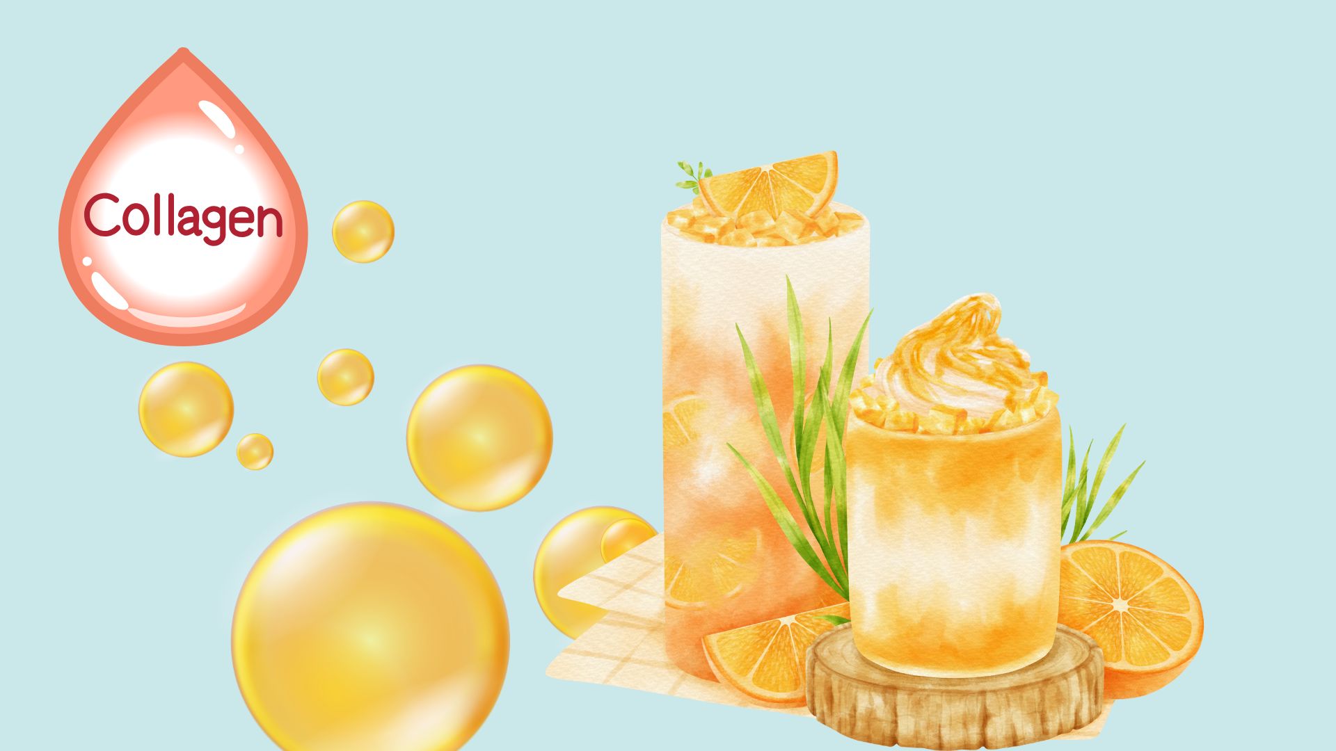 Drinking certain juices can help produce collagen, the skin improves. Graphic photo: HUENG SON