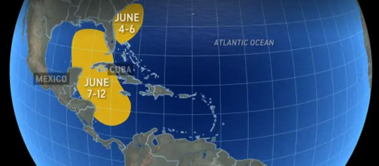 Mot ap thap nhiet doi hoac bao nhiet doi co the hinh thanh trong khoang ngay 7-12.6. Anh: AccuWeather