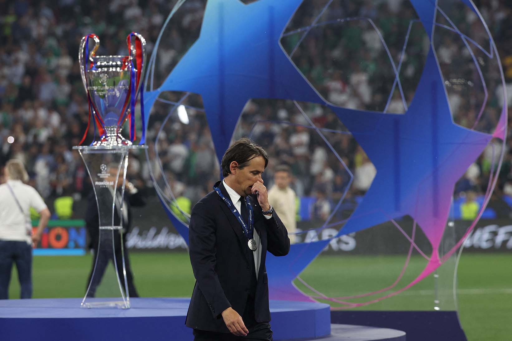 Cuoc hanh trinh cua Simone Inzaghi tai Inter Milan co the se dung lai sau tran chung ket Champions League. Anh: AFP