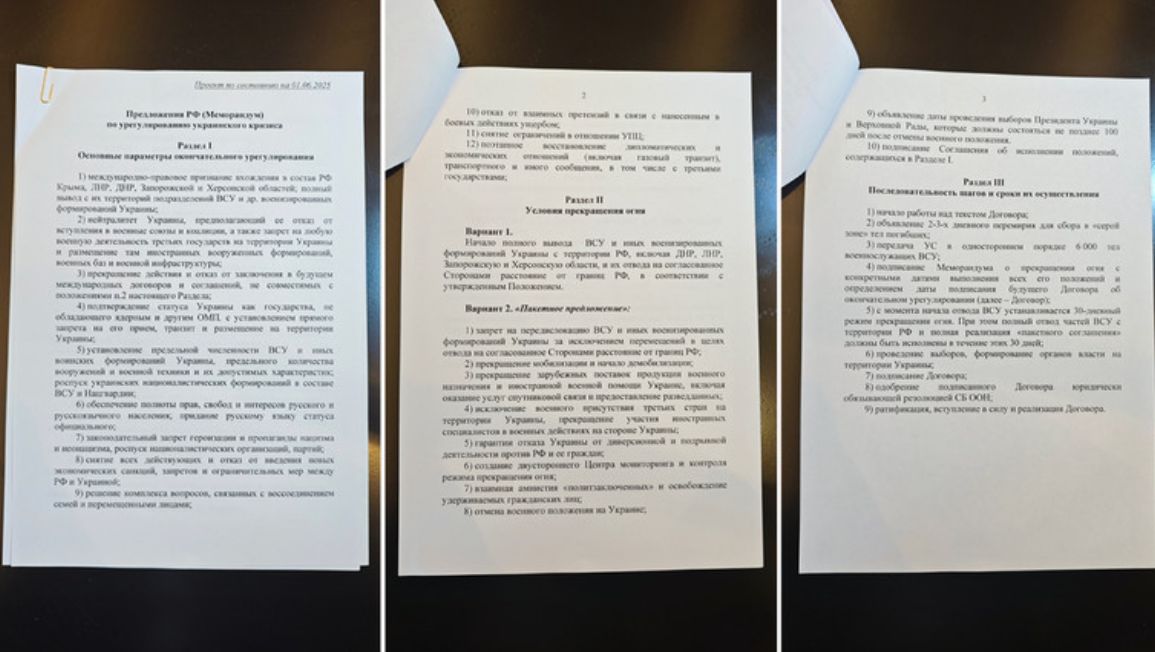 Ban ghi nho hoa binh Nga trao cho Ukraina. Anh: RT
