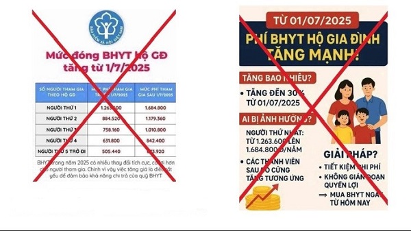 Thong tin chua chinh xac ve viec tang muc dong BHYT ho gia dinh dang lan truyen tren cac trang mang xa hoi. Anh: BHXH Viet Nam