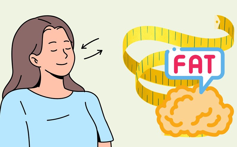 Taking a deep breath for 10 seconds helps manage stress and reduce belly fat. Graphics: Thanh Thanh