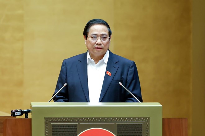 Miembro del Politburo y el primer ministro Pham Minh Chinh es el jefe del Comite Directivo Nacional de Desarrollo Economico Privado. Foto: Hai Nguyen.