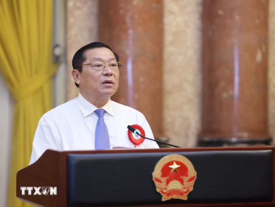 Ong Lai Xuan Mon - Pho Truong Ban Thuong truc Ban Tuyen giao va Dan van Trung uong - phat bieu tai Hoi nghi. Anh: TTXVN
