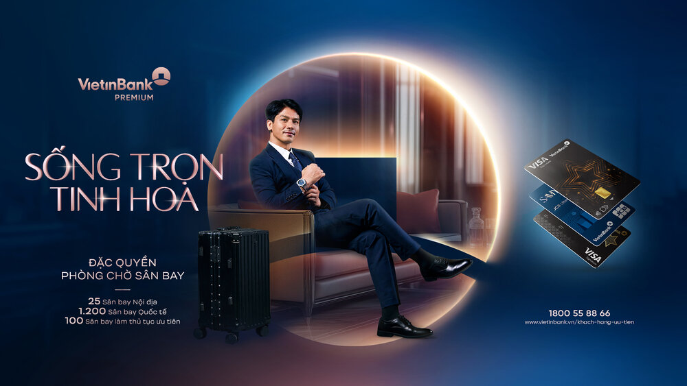 Dac quyen Phong cho VIP va uu tien lam thu tuc nhanh tai san bay. Ảnh: VietinBank