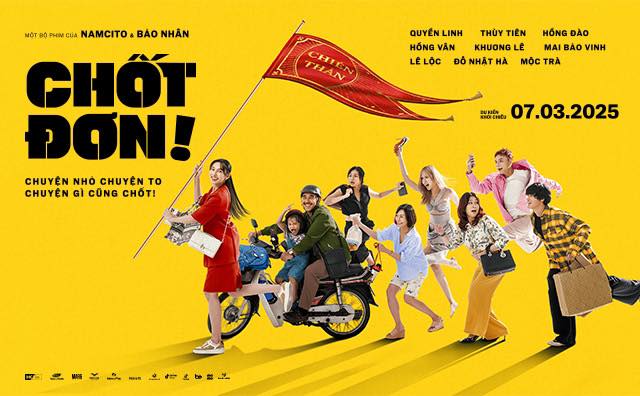 The film "Chot don" has a theme about livestream sales but is currently unable to be released in theaters due to the scandal of the female lead Nguyen Thuc Thuy Tien. Photo: Producer of the movie single-tone