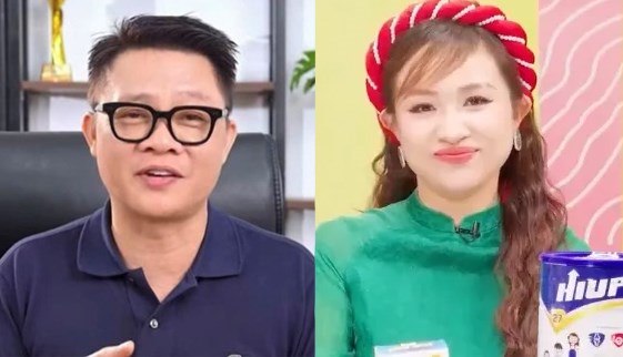 BTV Quang Minh va Van Hugo cho biet se khoi kien nhan hang sua HIUP sau khi lanh dao cong ty san xuat HIUP bi khoi to. Anh: Cat tu video quang cao