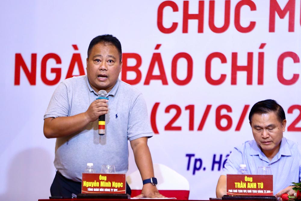 Ong Nguyen Minh Ngoc phat bieu tai buoi gap mat. Anh: Quoc An