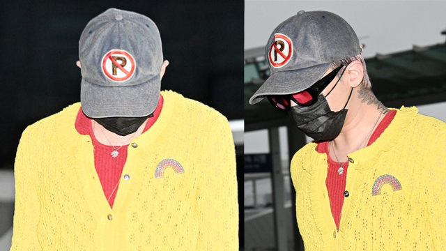G-Dragon en el aeropuerto de Incheon, Corea del Sur, tarde 20.6. Foto: despacho