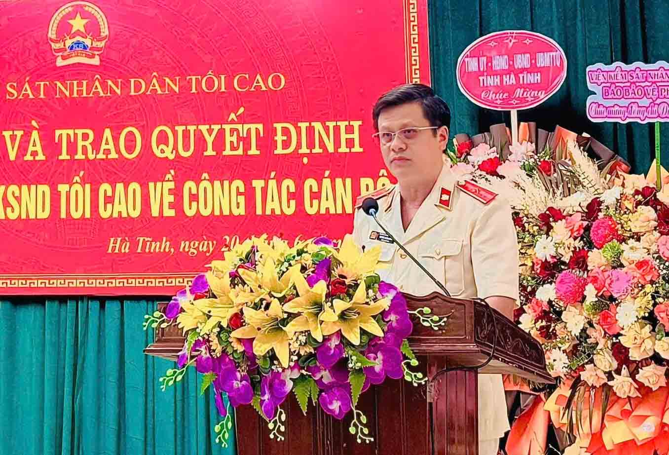 Ong Nguyen Xuan Sanh phat bieu nhan nhiem vu. Anh: Tien Tuan.