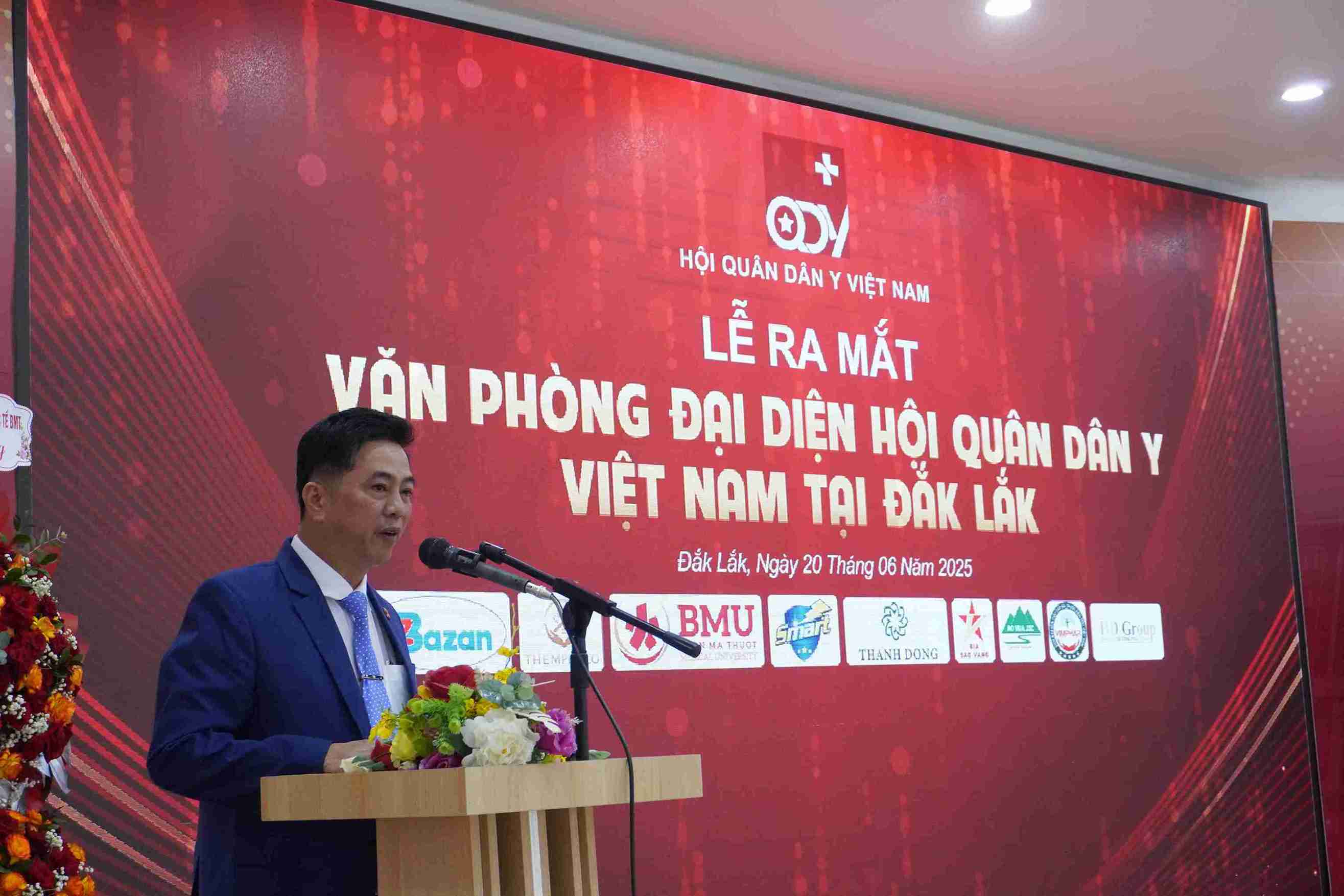 Ong Pham Nhu Nam - Truong Van phong Hoi Quan dan Y Viet Nam tai Dak Lak phat bieu. Anh: Bao Trung