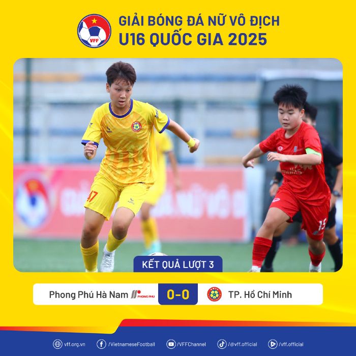 U16 Phong Phu Ha Nam hoa 0-0 truoc U16 TPHCM. Anh: VFF