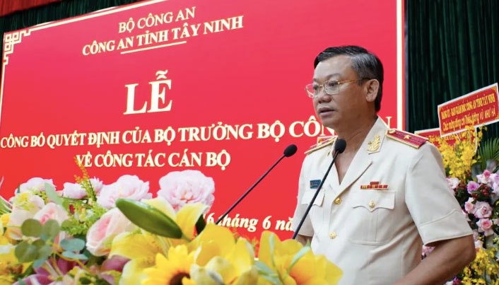 Thiếu tướng Vũ Như Hà, một trong các tướng lĩnh được điều động, bổ nhiệm tuần qua. Ảnh: Công an tỉnh Tây Ninh