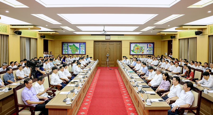 La escena de la conferencia. Foto: Khanh Linh