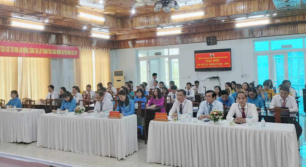 Dai hoi Dang bo co so Lien doan Lao dong tinh Binh Phuoc lan thu VIII, nhiem ky 2025 – 2030. Anh: Van Son