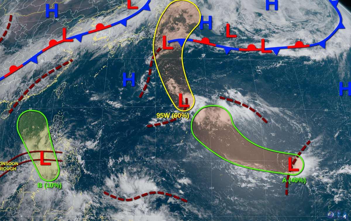 El 22 de junio, tres depresiones en la tormenta del Noroeste del Pacifico estaban siendo monitoreadas de cerca. Foto: JTWC