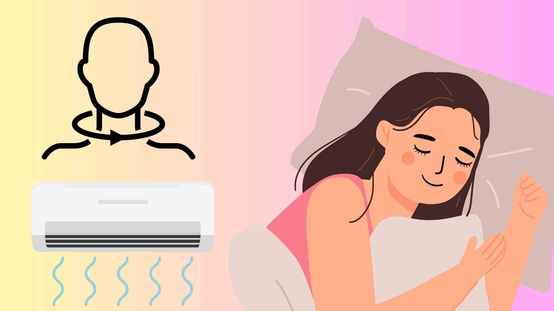 Bolsillo 5 consejos para dormir en el aire acondicionado de verano sin cuello seco. Graficos: Huyen Trang