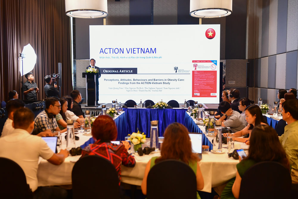 Scene of the meeting where Novo Nordisk Vietnam Co., Ltd. (Novo Nordisk Vietnam) announced its findings in research on people with obesity in Vietnam. Photo: Provided by the enterprise