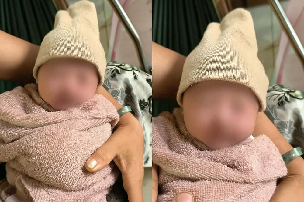 El bebe recien nacido esta abandonado. Foto: Comite Popular de IA Channel