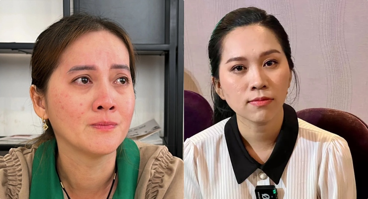 Hong Loan and Hong Phuong - nephew of Meritorious Artist Vu Linh. Photo: Ngoc Anh.