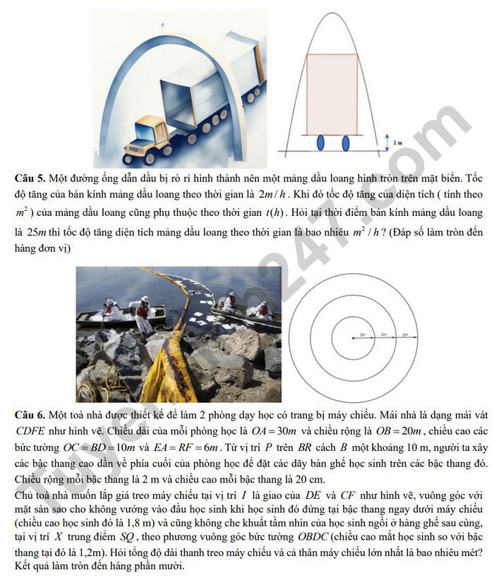 De thi thu tot nghiep THPT lan 1 nam 2025 mon Toan - Cum cac truong THPT Thanh Pho Hai Duong. Anh: Tuyensinh247