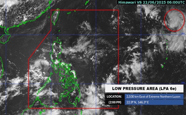 Actualice la posicion de la baja presion recien formada, la probabilidad de fortalecer las depresiones tropicales en las proximas 24 horas. Foto: Pagasa