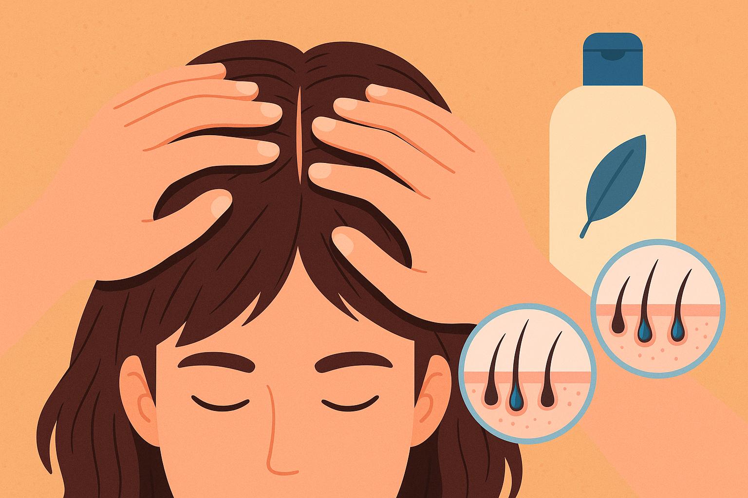 Scalp massage tips to help stimulate hair growth. Graphic photo: Hoang Loc