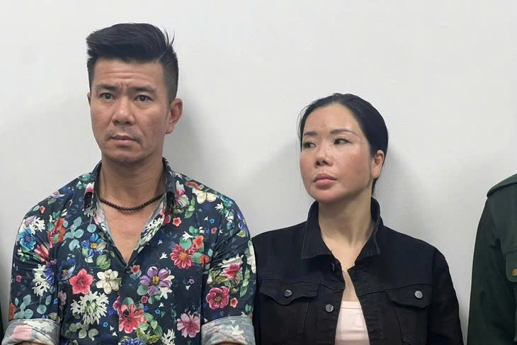 Vợ chồng Lê Văn Đông và Nguyễn Thị Mai Anh. Ảnh: Công an Hà Nội 