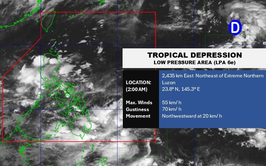 Posicion de depresion tropical a las 2h el 23.6.2025. Foto: Pagasa