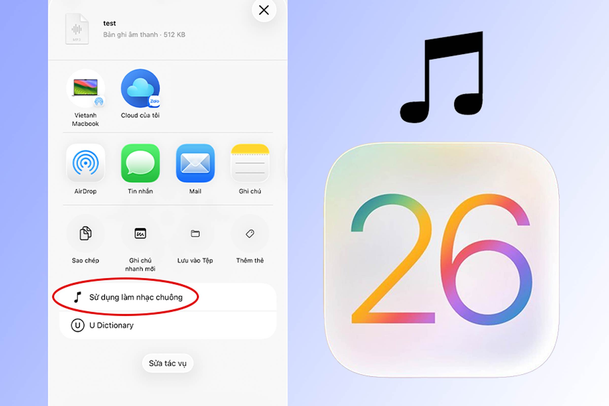 iOS 26 te permite configurar tonos de llamada directamente en el iPhone. Grafico: duong anh