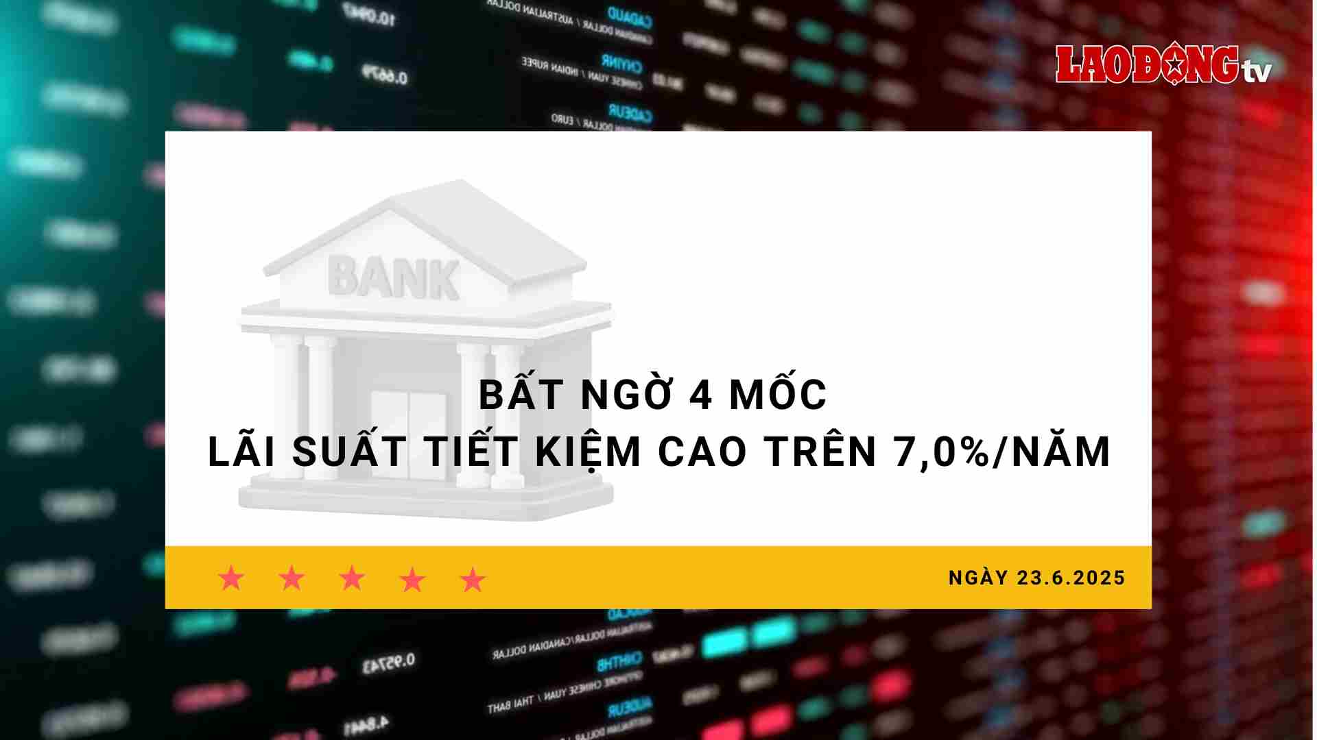 Interest rate 23.6: Unexpectedly 4 high savings interest rates above 7.0%/year